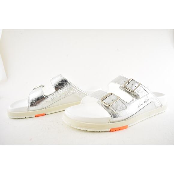 Louis Vuitton Trainer Mule Metallic Silver Buckle Slide Sandal UK 9 US 10 11 - Picture 13 of 16